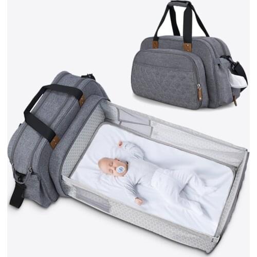 Baby crib multifunctional portable foldable diaper bag mother travel bag baby cradle outdoor diaper changing mat