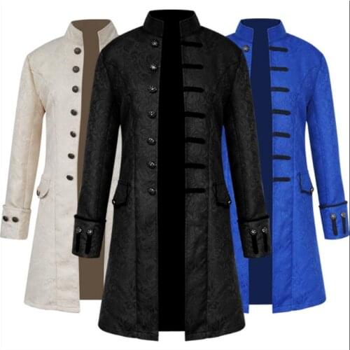 2020 New Mens Punk Uniform Stand Collar Long Coat Night Bar Male Singer Costume Host Stage Performance Clothing Suit Jackets
