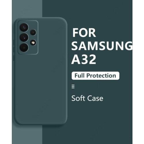 For Samsung Galaxy A52 A72 A32 4G 5G Soft Liquid Silicone Phone Case Pure Color Precise Lens Hole Position Protective Cover