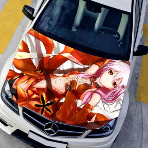 Japanese Anime Characters Guilty Crown GC Yuzuriha Inori Hood Sticker Engine Cover Decals Auto Body Colour Films Protective film
