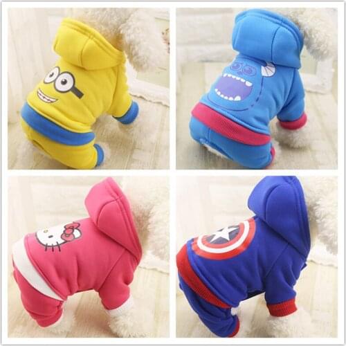 New Dog Hoodies Warm Winter Dog Clothes Fleece 4 legs Dogs Costume Cute Pet Coat Jacket Cartoon Jumpsuit Clothing for Puppy Dogs