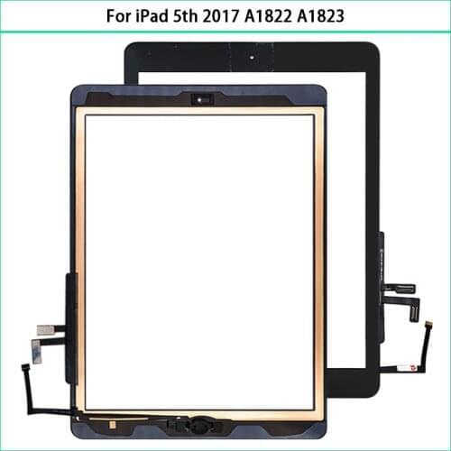 New 9.7" TouchScreen For iPad 5th 2017 A1822 A1823 Touch Screen Panel Sensor Lcd Front Outer Glass Lens + Button Replace