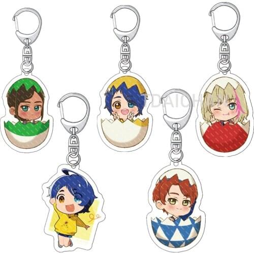 New Anime WONDER EGG PRIORITY Keychain Cartoon Character Ohto Ai Rika Neiru Momoe Sawaki Acrylic Pendent Key Ring Gift