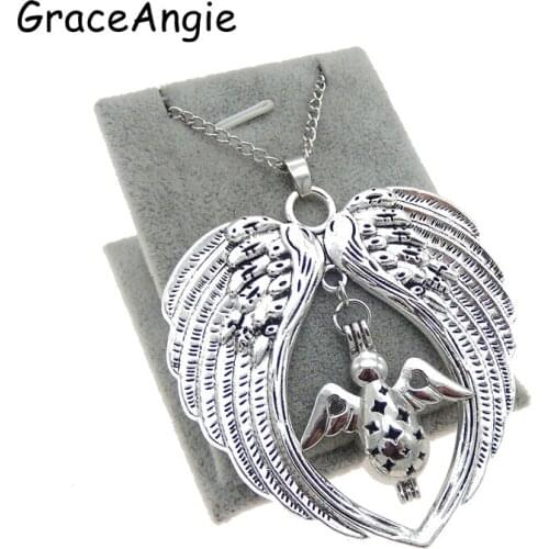 Angel Wings Necklace Dragon Jewelry 2 style Vintage Locket Male Women Couple Jewelry Alloy Birth Day Gift