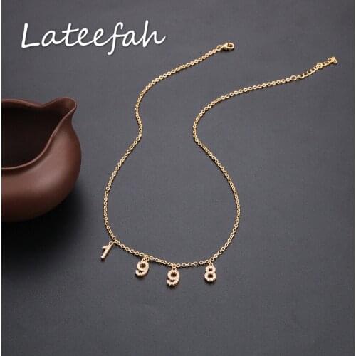 Spices Personalized Year Number Necklaces for Women Custom Year 1998 DIY Birth Year Necklace 2020 Collares