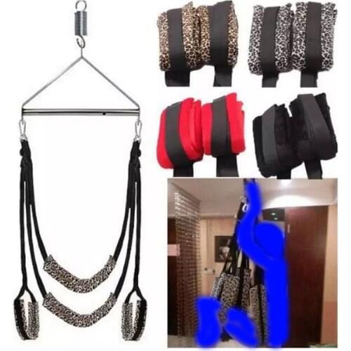 Adult Fun Carmen Swing Couples Tease Leopard-print Hanging Door on The Leg Swing Bdsm Toys Sexo