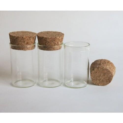 100 x 10ml Glass Tube With Cork 10cc Clear Tube Glass Bottle Cork Stoppered Vials for Jewelry Beads Display 24*40mm Containers