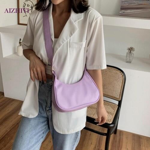 Youth Ladies Simple Versatile Bag Women Crescent Shaped Crossbody Bag Lady Casual Leather Shoulder Travel Pouch