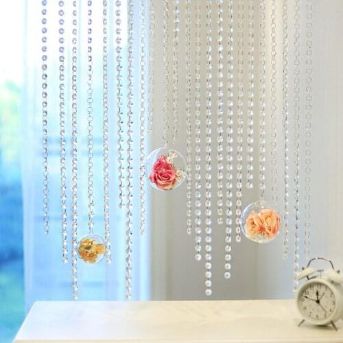 14mm Crystal Clear Acrylic Octagonal Bead Hanging Wedding Valentine Birthday Party Decor Trees Centerpiece