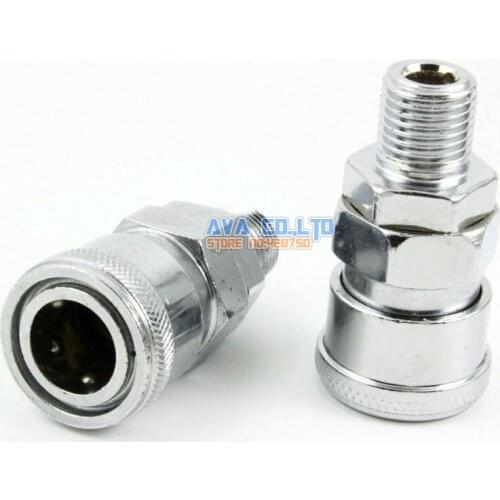 4 Pieces 1/4" BSP Male Air Compressor Hose Quick Coupler Socket Connector