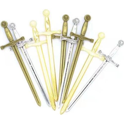 4Pcs 3Color 85*24mm Zinc Alloy Knight Sword Charms For Jewelry Making DIY Handmade Weapons Pendant Charms