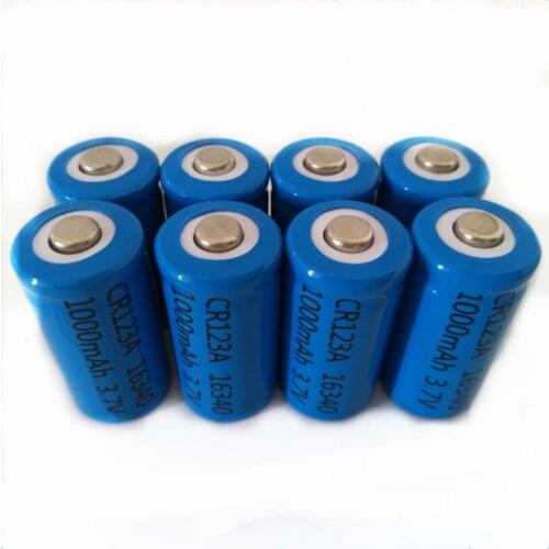 8pcs/lot SHSEJA 3.7V 1000mAh CR123A 16340 rechargeable battery protection CR123a 16340 lithium ion rechargeable lithium battery