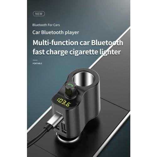 FM Transmitter Modulator Bluetooth 5.0 Handsfree Car radio Adapter Kit Audio MP3 Player With Type-c Dual USB Ports Car Charger