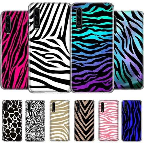 Zebra Print Clip Art Phone Case For Huawei P40 P30 P20 P10 Mate 30 20 10 Pro Lite P Smart Z 2019 Plus Art Cover Soft Coque