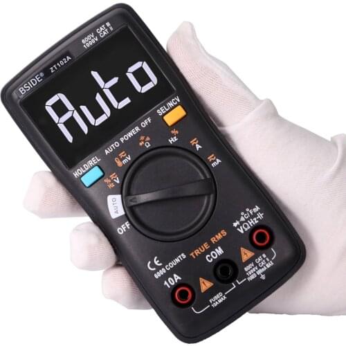 BSIDE Digital Multimeter 6000 Counts AC/DC Voltage Current Portable Auto Range Electrical Test Diagnostic Tester