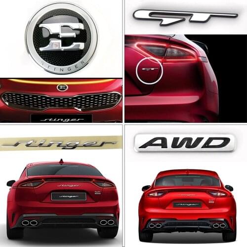 FOR Front Rear E logo Stinger GT AWD Emblem 4pcs Set for Kia Stinger 2017-2018 86330J5000 86314J500 86340J500 86311J5000