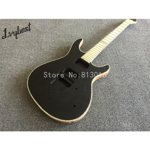 Electric guitar lvybest maple/mahogany/ 7pcs neck thru, abalone binding, stain finised, no parts, free shipping