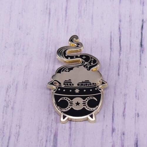 Aesthetic Celestial Pin Badge Witch cauldron that can make dark magic spells