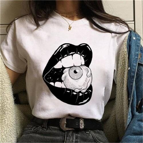 Harajuku Womens T-shirt Demon Painting Print T-shirt Short Sleeve Dark Art Graphic Fashion Top Women
