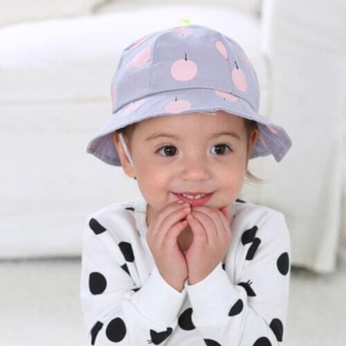 Cute Toddler Kids Sun Cap Polka Dot Baby Bucket Hat Summer Outdoor Baby Girl Boy Cap Sun Beach Hats Good Gift