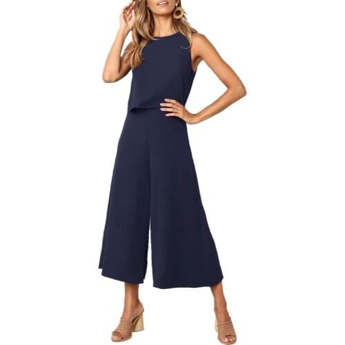 Jumpsuits For Women Summer Casual Bodysuit Simple Solid Comfortable Jumpsuit Combinaison Femme Elegant office Work Overalls