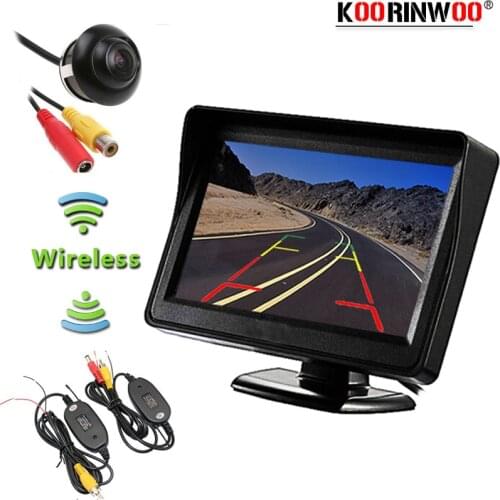 Koorinwoo Parking Intelligent HD800P LCD Digital Monitor Display Wireless Night Vision IP68 Parking Protector Rear View Camera