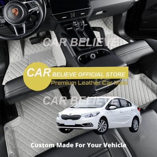 High quality Leather Car Floor mats for Kia rio K3 2013 2014 2015 2016 2017 2018 Cerato Carpets Rugs Pads Accessories