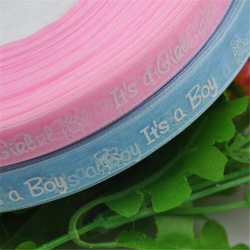 5Y 1/2" Organza ribbon Boy/girl baby show Craft Pink&Blue Q11