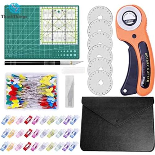 ThinkThings 85/96PCS Rotary Cutter Set With Cutting Mat Carving knife Patchwork Ruler for Fabric Sewing Quilting Sewing Tool