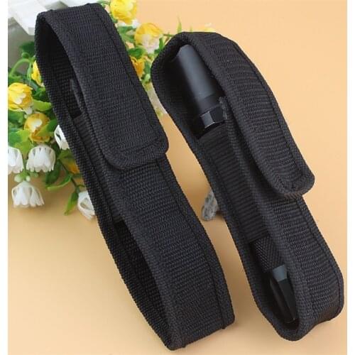 Tactical Molle Nylon Flashlight Holster Duty Belt Carry Case Lightweight Portable Pouch for LED Torch Flashlight Protect Holder