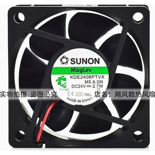 New original KDE2406PTVX 24V 2.7W 6cm 6025 magnetic levitation silent fan industrial control inverter fan
