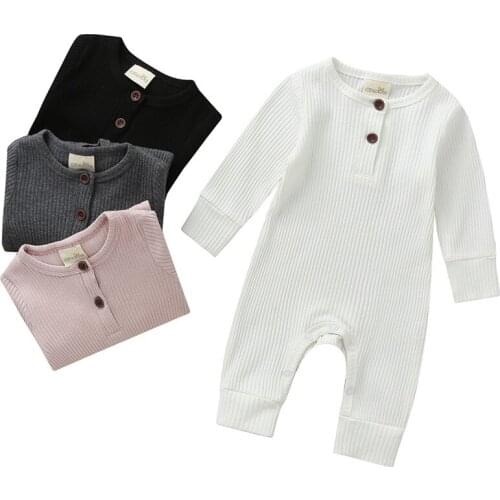 Newborn Infant Kid Baby Boy Girls Long Sleeve Romper Knitting Jumpsuit Clothes Outfits Warm Pure Color Cute Lovely 0-18M 40