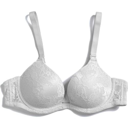 YANDW Push-up Bra Padded Deep Plunge Solid Lace Lingerie Adjusted Convertible Straps Underwear Plus Size A B C D DD E Cup