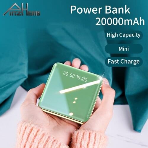 PINZHENG 20000mAh Mini Power Bank For Xiaomi iPhone Portable USB Charger Powerbank External Battery Fast Charging USB Powerbank