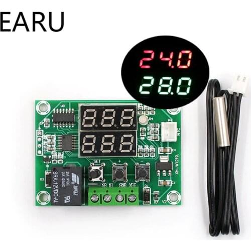 XH-W1219 W1219 DC12V Dual LED Digital Display Thermostat Temperature Controller Regulator Switch Control Relay NTC Sensor Module
