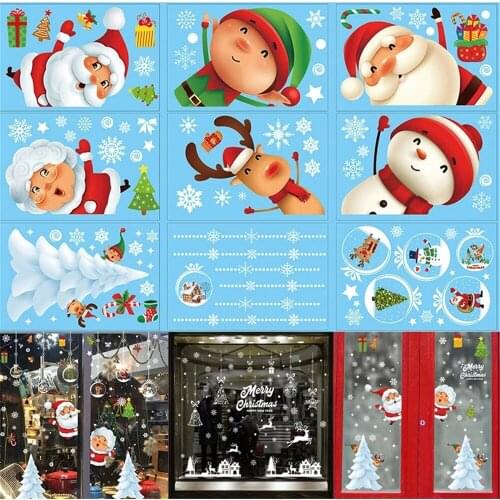 Christmas Wall Window Stickers Christmas Decals Decoration For Home Merry Christmas Ornaments Xmas Navidad New Year 2022