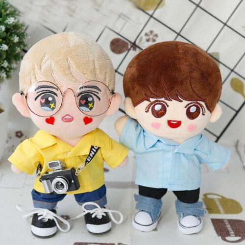 20 cm EXO doll dress shirt with solid color blouse Jeans shorts doll clothes Doll accessories