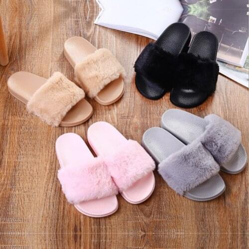 New fashion Shoes Woman Sandals Non-Slip Casual Home Slippers Women Shoes Beach Slippers Shoes Woman Fur Cotton slippers