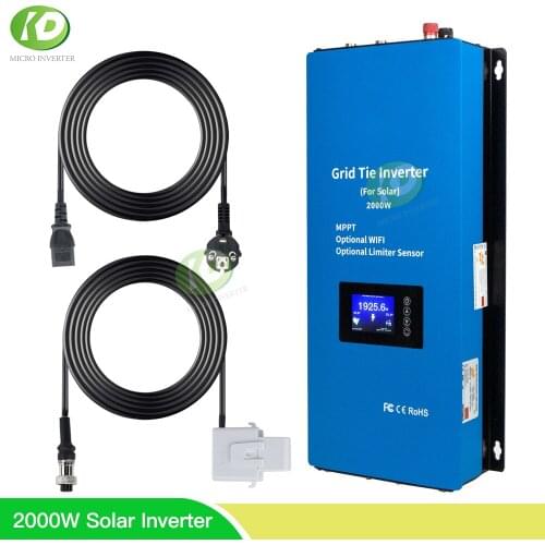 2000W MPPT Solar Home On Grid Tie inverter 45-90VDC Pure Sine Wave Microinverter With Limiter Sensor With WIFI RS485 Monitor