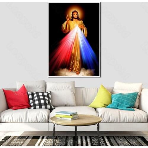 Modern Red and Blue Light God Creative Decorative Painting Simple Poster Decorative Painting Living Room Background Wall Sticker