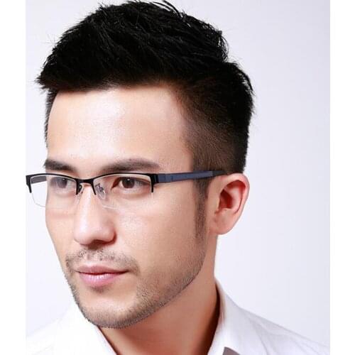 Super Light Fashion Eyeglass Frames Metal TR90 Half Rim Men Women myopia Rx able Glasses Top Quality