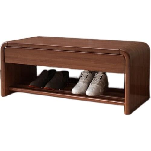 Solid wood shoe changing stool can sit at the door of Nordic bench