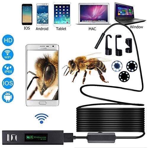 New HD 1200P Wifi Endoscope Camera USB IP68 Waterproof Borescope soft Tube Wireless Video Inspection for Android/iOS