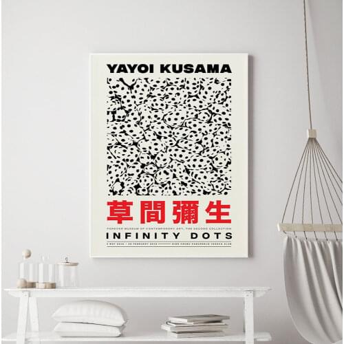 Yayoi Kusama Exhibition Poster Japanese Canvas Painting Nordic Art Print Modern Gallery Wall Picture For Living Room Home Decor