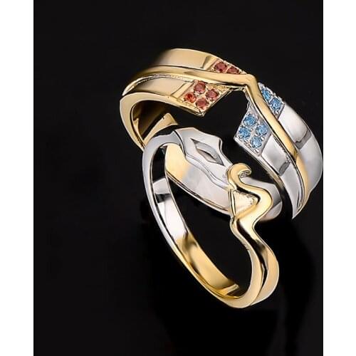 LOL Game Cosplay Jewelry Heroes Twisted Fate The Widow Maker Evelynn 925 Sterling Silver Rings For Couple Lovers Birthday Gifts