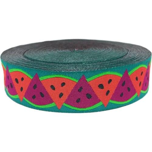 ZERZEEMOOY 7/8" 22MM 5YARD/LOT Watermelon Jacquard Ribbon Dog Collar Ribbon
