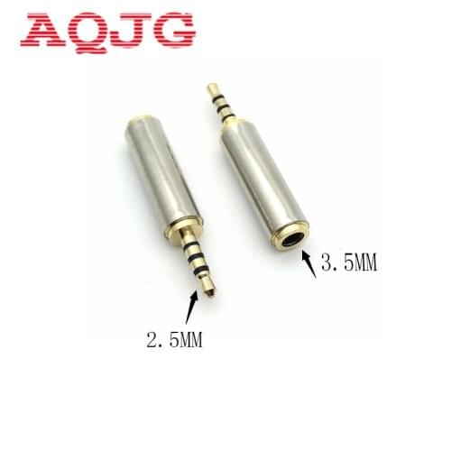 1pc Gold 2.5 mm Male to 3.5 mm Female audio Stereo Adapter Plug Converter Headphone jack AQJG