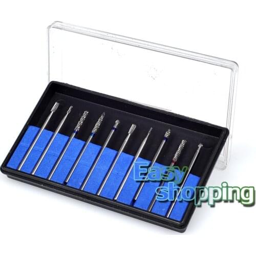 10pcs Dental Lab Titanium Nitrate Carbide Burs Drill Polisher 2.35mm