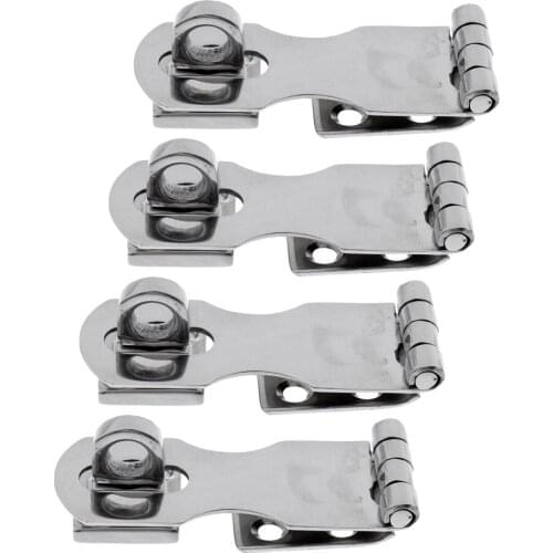 4x Heavy Duty Marine Stainless Steel Safety Swivel Lock Hasp Latch 6.5cm