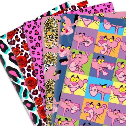 50*145cm Leopard Panther Cartoon 100% Pure Or Polyester Cotton Material Patchwork Sewing Fabrics Quilt Needlework DIY Cloth